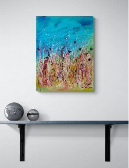 tableau abstrait coloré moderne acrylique