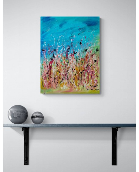tableau abstrait coloré moderne acrylique
