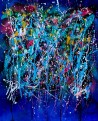 tableau abstrait moderne bleu électrique