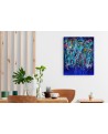 tableau abstrait bleu electrique moderne