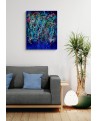tableau abstrait moderne bleu éclatant