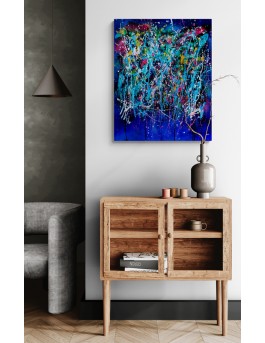 tableau bleu profond moderne