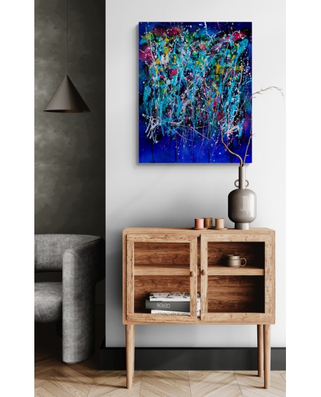 tableau bleu profond moderne