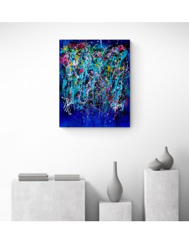tableau abstrait bleu design