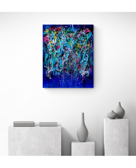 tableau abstrait bleu design