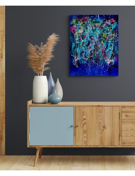 tableau bleu original moderne