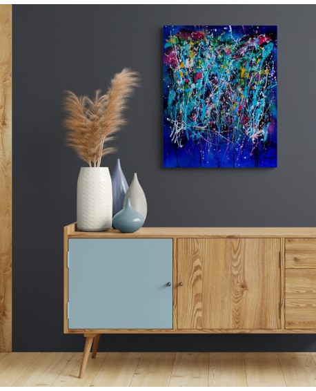 tableau bleu original moderne