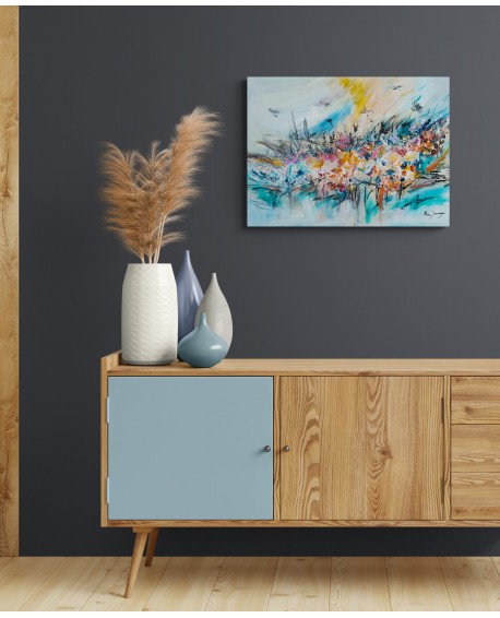 grand tableau coloré abstrait