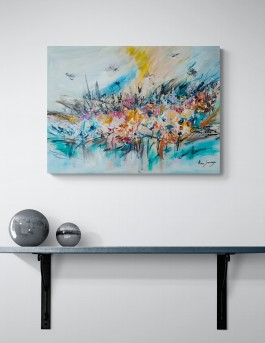 grand tableau abstrait coloré