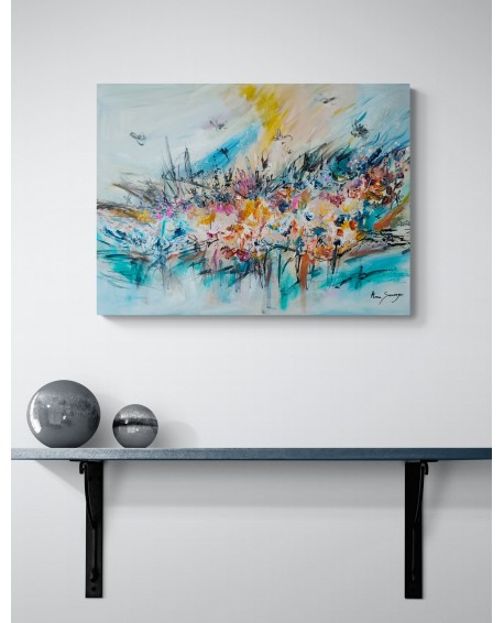 grand tableau abstrait coloré