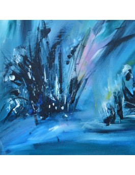 tableau abstrait moderne bleu nature
