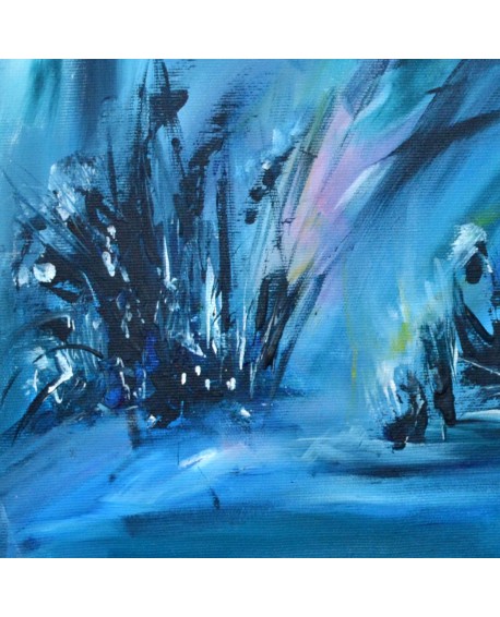 tableau abstrait moderne bleu nature