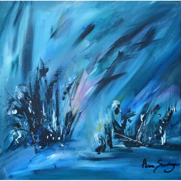 tableau abstrait moderne bleu nature