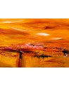 tableau abstrait orange jaune