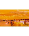 tableau abstrait jaune orange