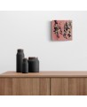 tableau abstrait rose noir or