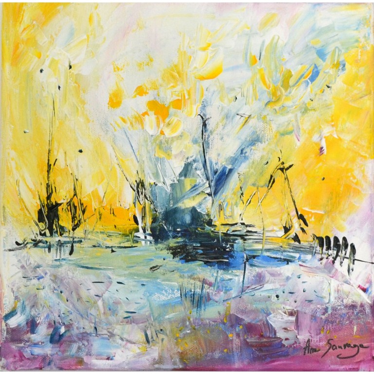 Tableau abstrait au couteau