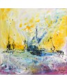 Tableau abstrait au couteau