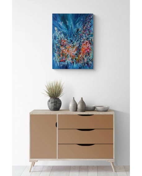 tableau abstrait moderne fleurs