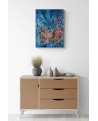 tableau abstrait moderne fleurs
