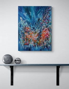 tableau peinture abstraite fleurs