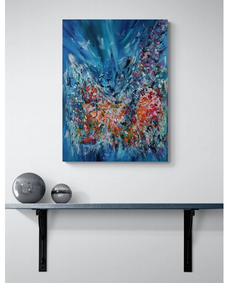 tableau peinture abstraite fleurs