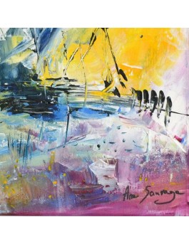 Tableau abstrait au couteau