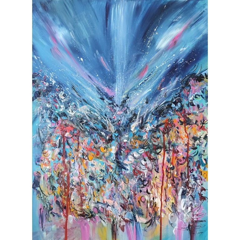 peinture florale abstraite