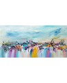 tableau abstrait panoramique multicolore