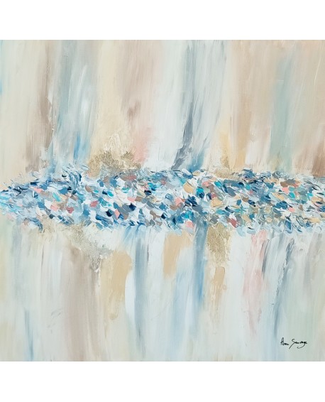 grand tableau abstrait beige crème