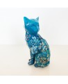 statue chat pop art bleu