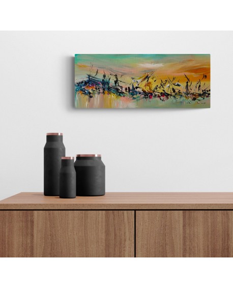 tableau abstrait panoramique coloré