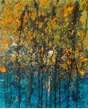 tableau moderne bleu jaune dripping