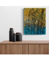 tableau moderne jaune bleu dripping
