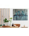grand tableau abstrait moderne gris