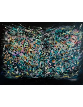 grand tableau abstrait original coloré