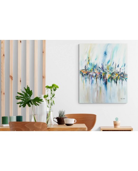 grand tableau abstrait moderne coloré