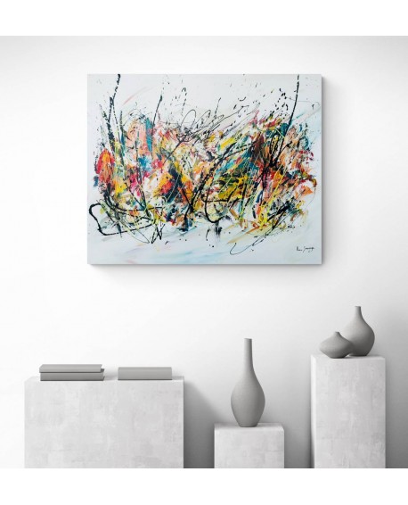 grand tableau abstrait contemporain acrylique original
