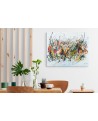 grand tableau abstrait original multicolore