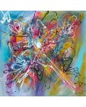 grand tableau abstrait multicolore couleurs vives