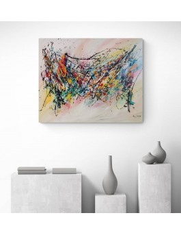 grand tableau abstrait moderne acrylique