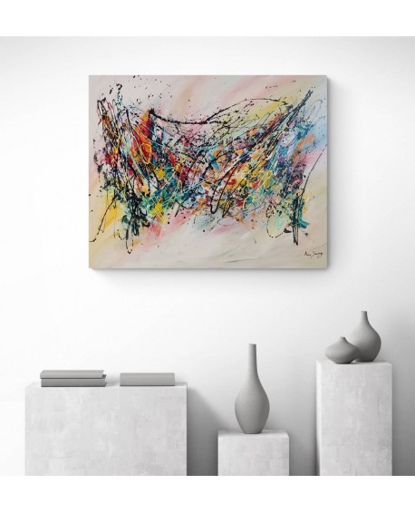grand tableau abstrait moderne acrylique