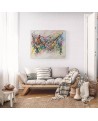grand tableau abstrait multicolore