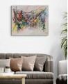 grand tableau abstrait moderne multicolore