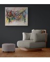 grand tableau abstrait contemporain multicolore