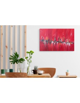 tableau abstrait contemporain rouge noir