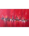 tableau abstrait moderne rouge