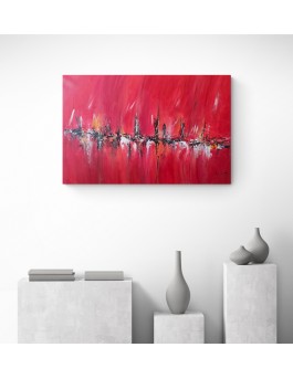 tableau abstrait contemporain rouge noir