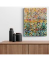 tableau abstrait coloré dripping