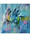 tableau abstrait bleu vert d'eau